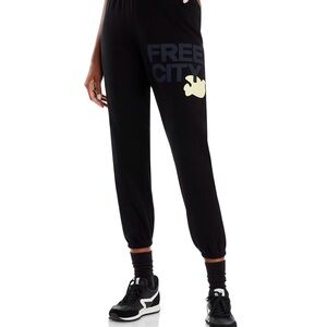 Freecity Black Joggers with Cream Logo